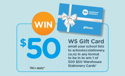 Win $50 WS Gift Card. Email your school lists. Terms and Conditions apply.
