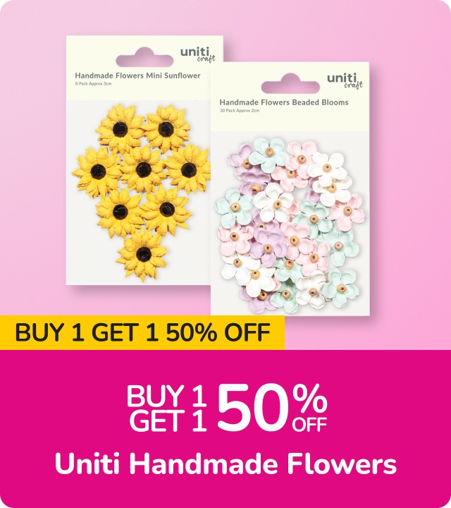 Arts & Craft Deals Buy 1 Get 1 Half Price Uniti Handmade Flowers Offer ends 20 Oct