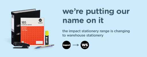 The impact stationery range is changing to warehouse stationery