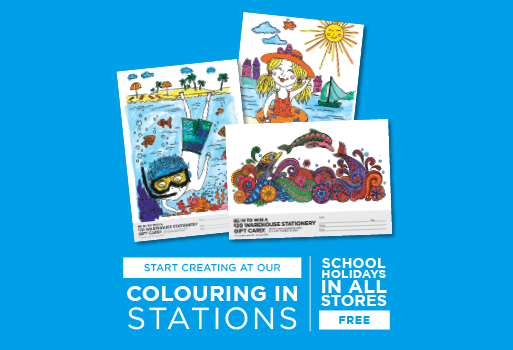 Start creating at our colouring in stations