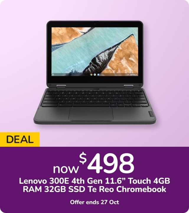 Lenovo 11.6 Inch Touchscreen Chromebook with Te Reo Keyboard Now $498