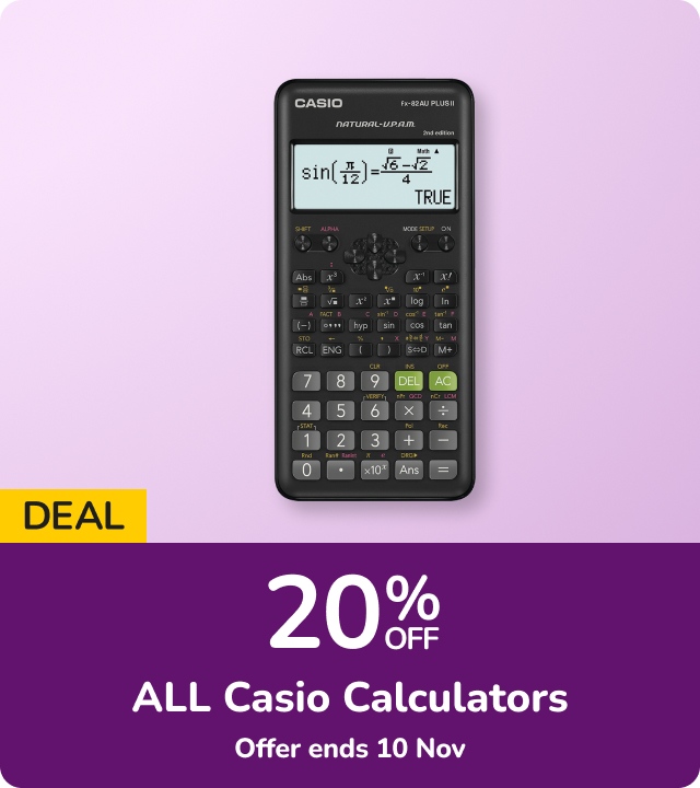 20% off All Casio calculators Offer ends 10 Nov