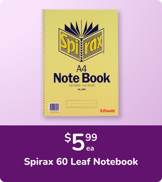 Now $5.99 Spirax 60 Leaf Notebook