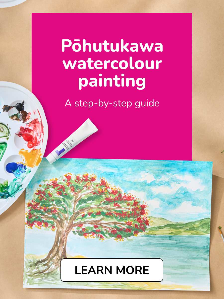 Pōhutukawa Tree Watercolour Painting A step-by-step guide