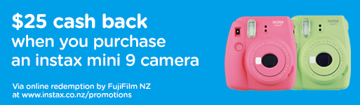 $25 cashback when you purchase an instax mini 9 camera