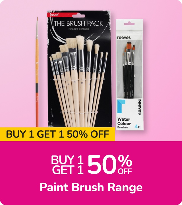 Arts & Craft Deals Buy 1 Get 1 Half Price Paint Brush Range Offer ends 27 Oct