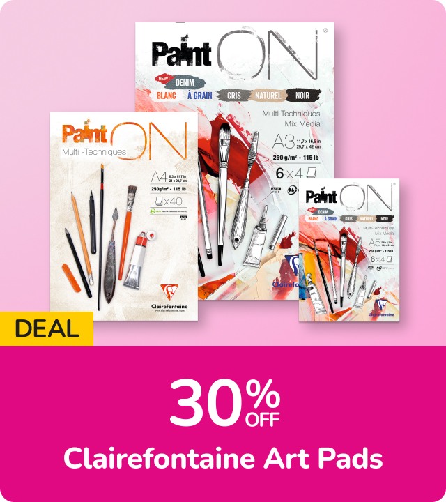 Arts & Craft Deals 30% off Clairefontaine Art Pads Offer ends 27 Oct