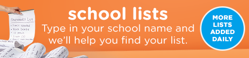 Type in your school name and we'll help you find your list
