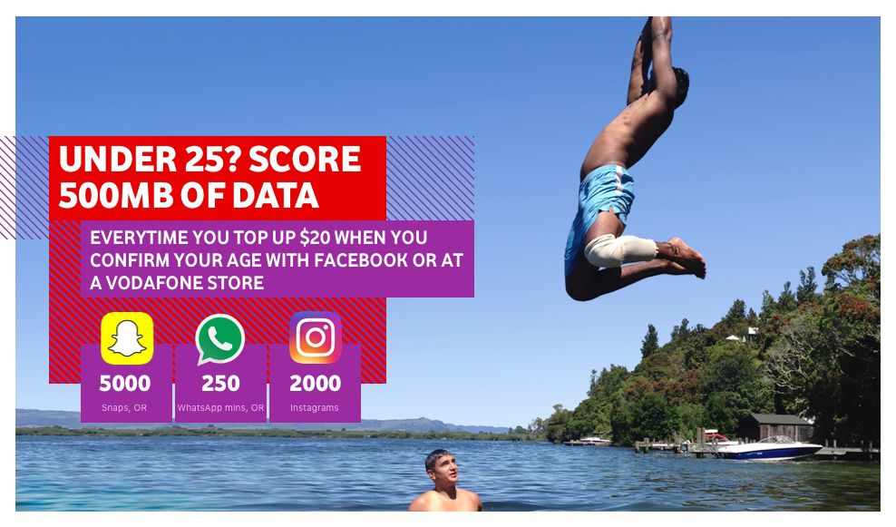 Vodafone Under 25/ Score 500mb of data