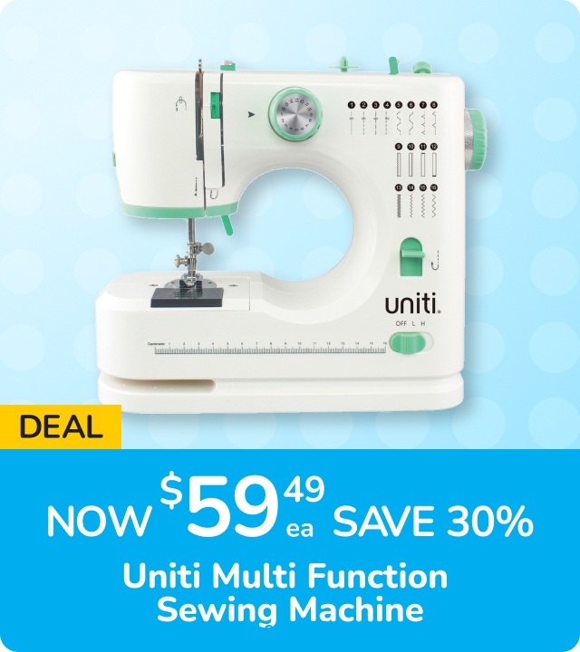 H1: Uniti Multi Function Sewing Machine H2: Now $67.99ea (Save 20%)