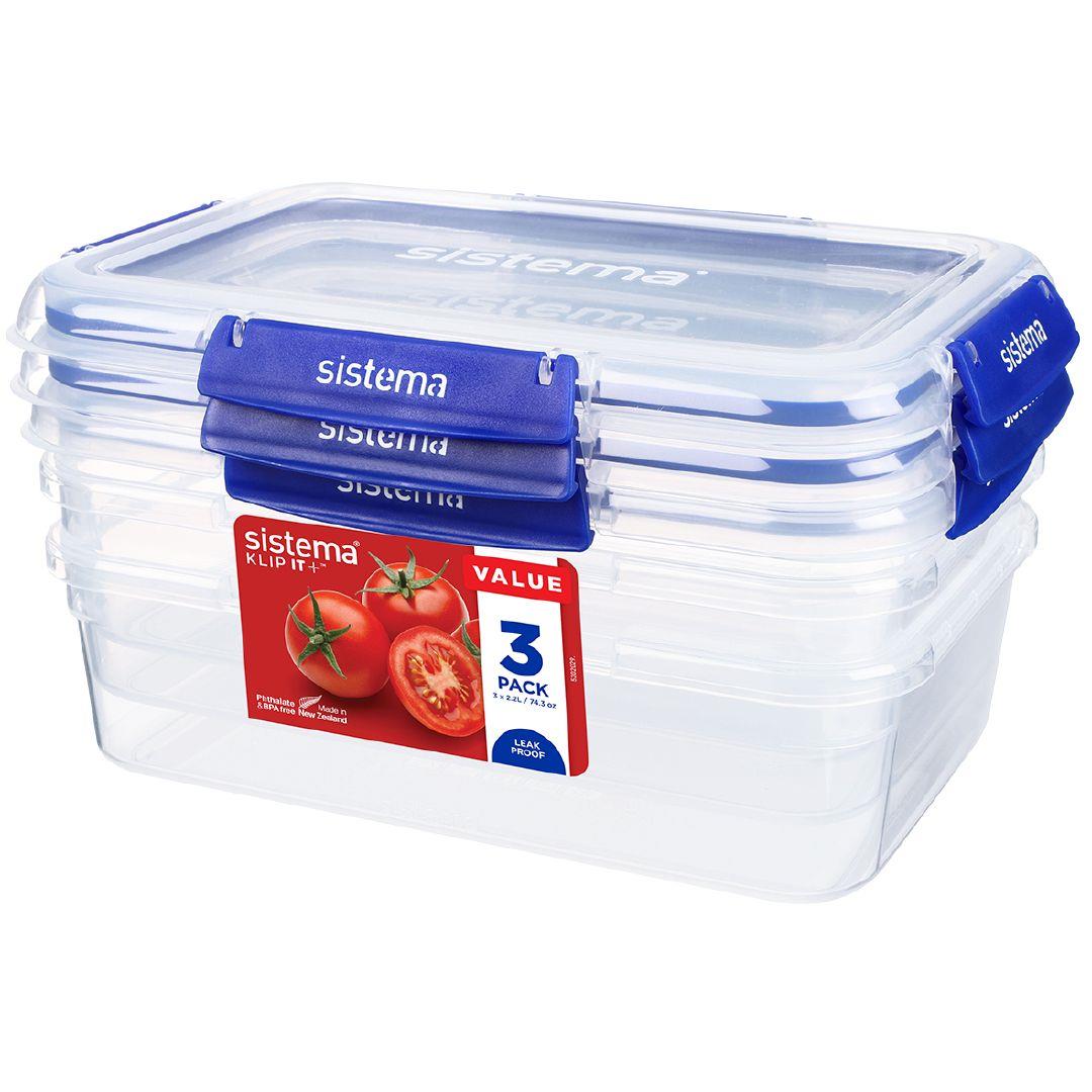 Sistema Food Storage, Polypropylene Assorted, 1L x 3