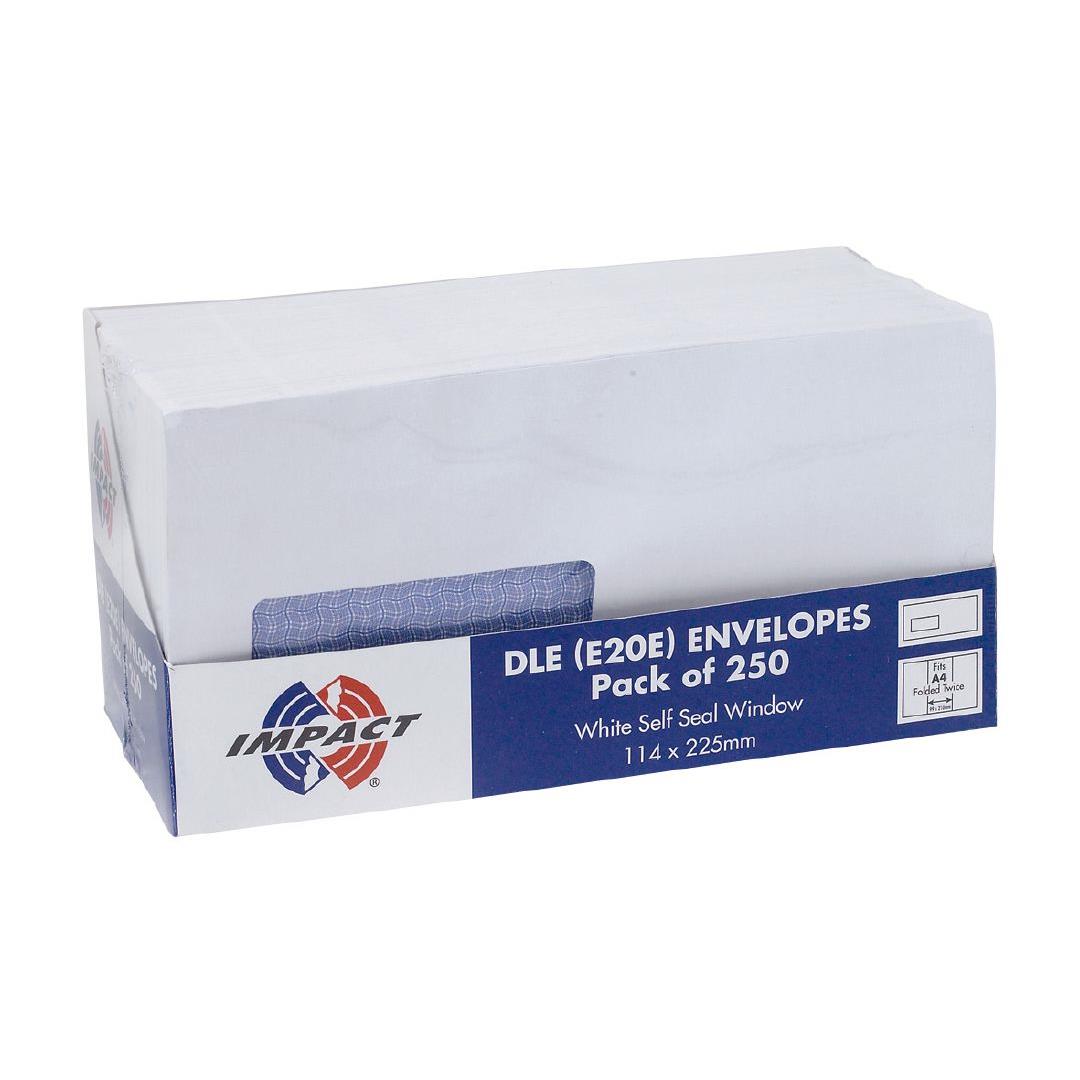 Impact Envelope DLE E20E Window Seal 250 Pack Warehouse Stationery, NZ