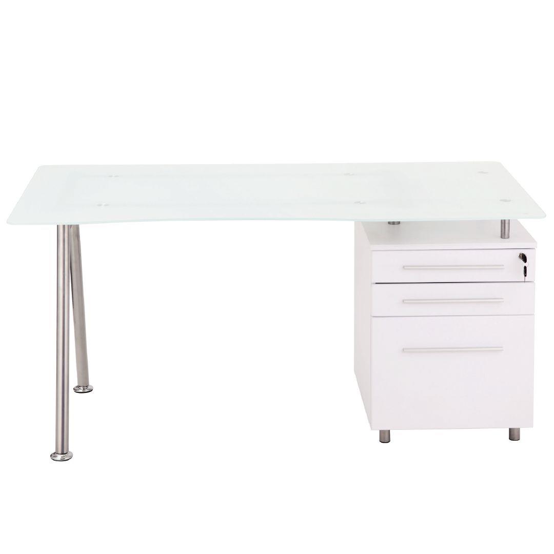 Workspace 3 Drawer Glass Desk Warehouse Stationery Nz Workspace 3 Drawer Glass Desk