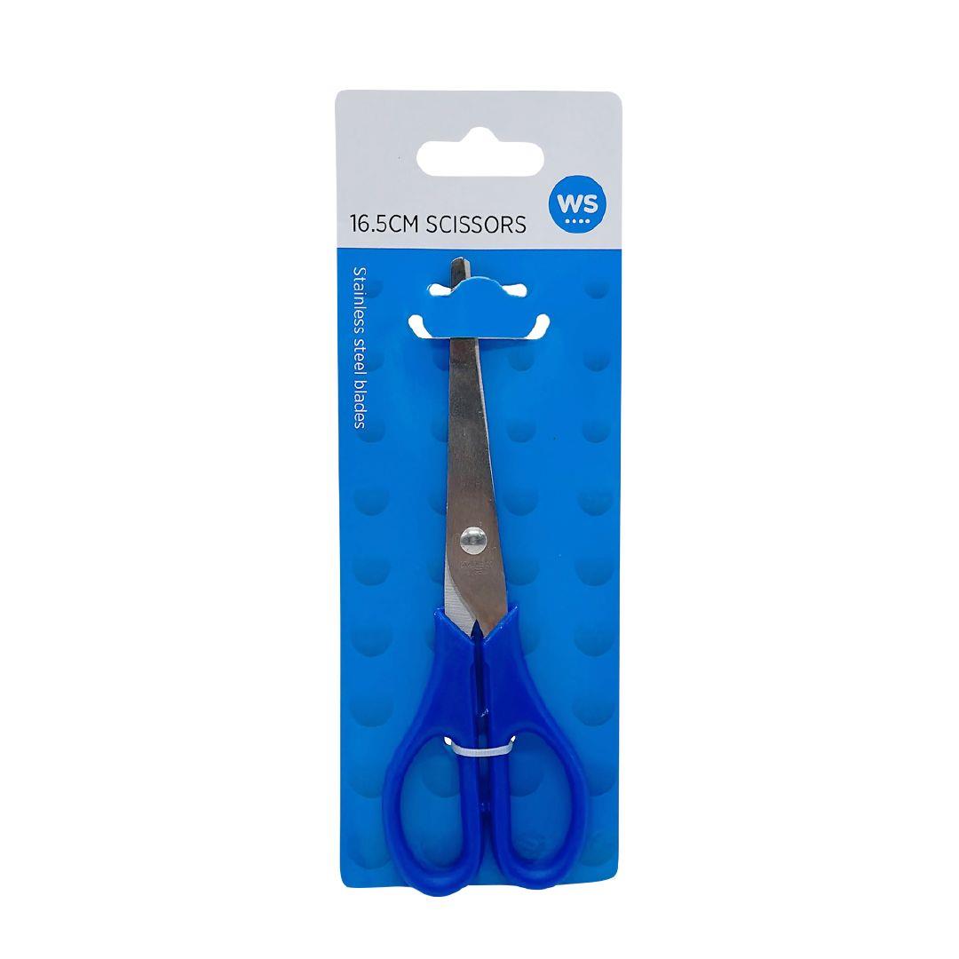 WS Scissors Stainless Steel 6.5 inch Blue Mid Warehouse Stationery, NZ