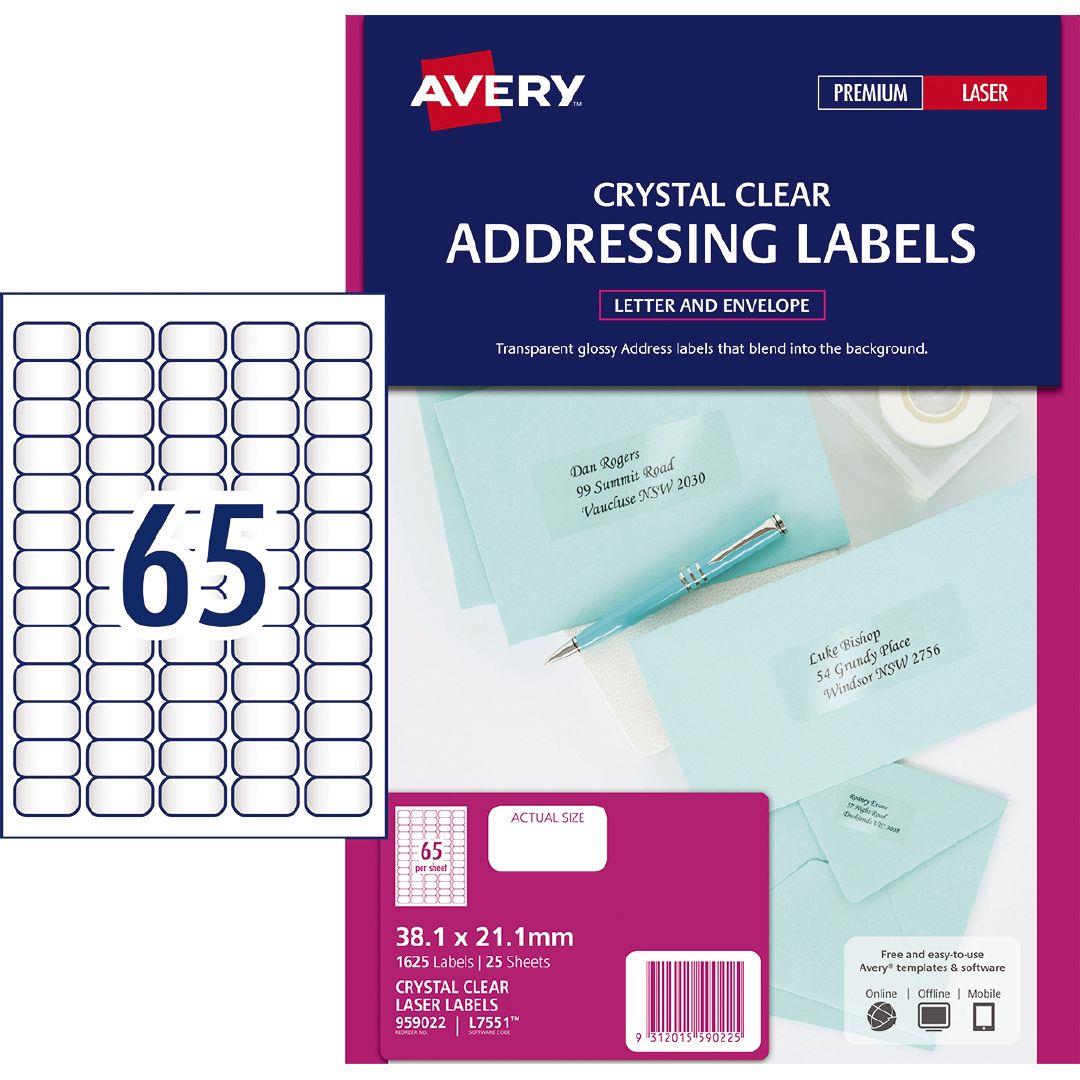Avery labels 70mm x 25mm