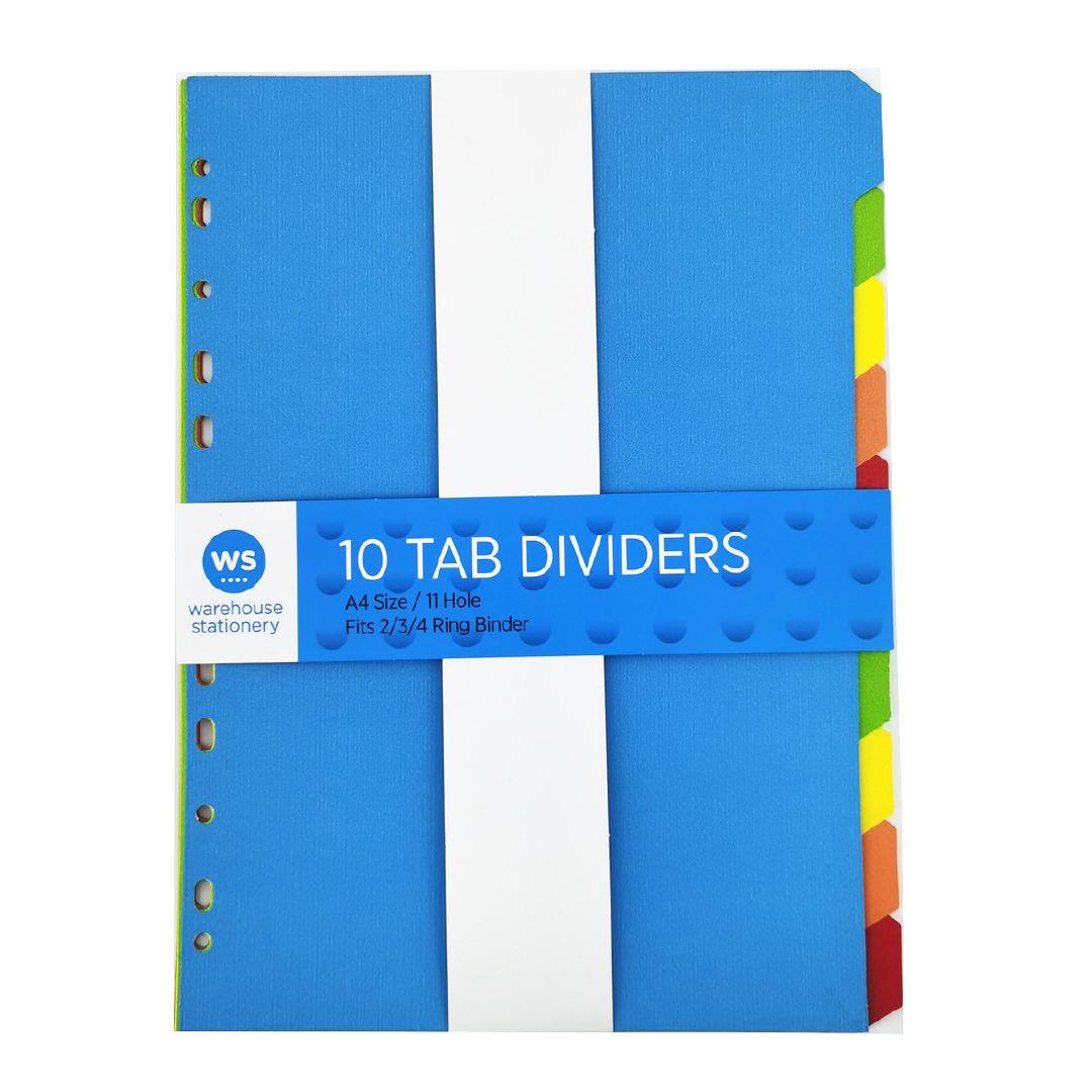 Ws Cardboard Dividers 10 Tab Multi
