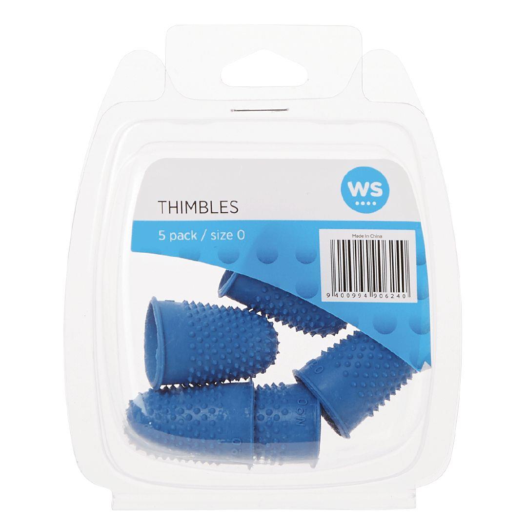 WS Size 0 Thimbles Blue 5 Pack Blue Mid Warehouse Stationery, NZ