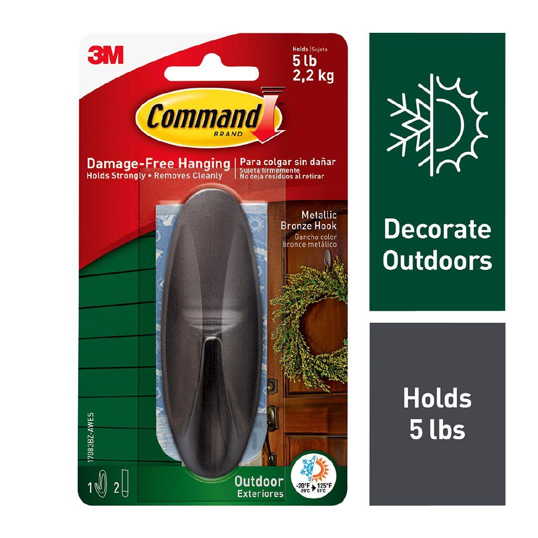 Command Outdoor Designer Hook with Foam Strips Metallic | Warehouse ...