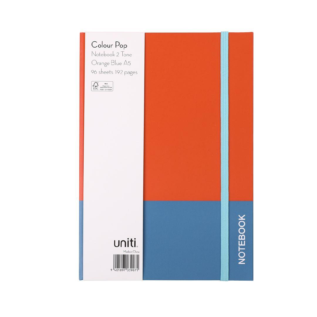 Uniti Colour Pop 2 Tone Notebook A5 Blue A5 Warehouse Stationery, NZ