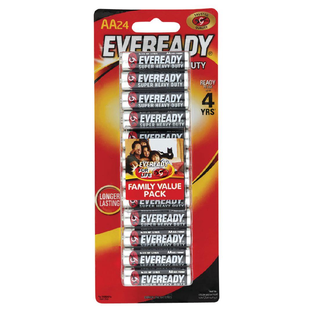 Eveready Super Heavy Duty Batteries AA 24 Pack Warehouse Stationery, NZ