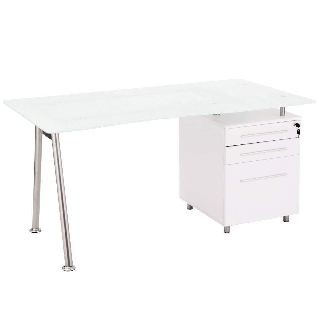 Workspace 3 Drawer Glass Desk Warehouse Stationery Nz Workspace 3 Drawer Glass Desk