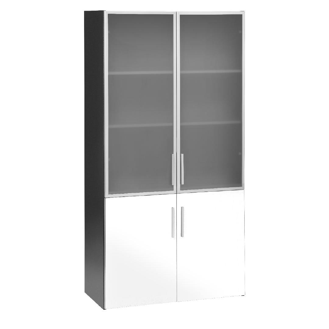 Jasper J Emerge Wood Glass Doors Cupboard White Ironstone