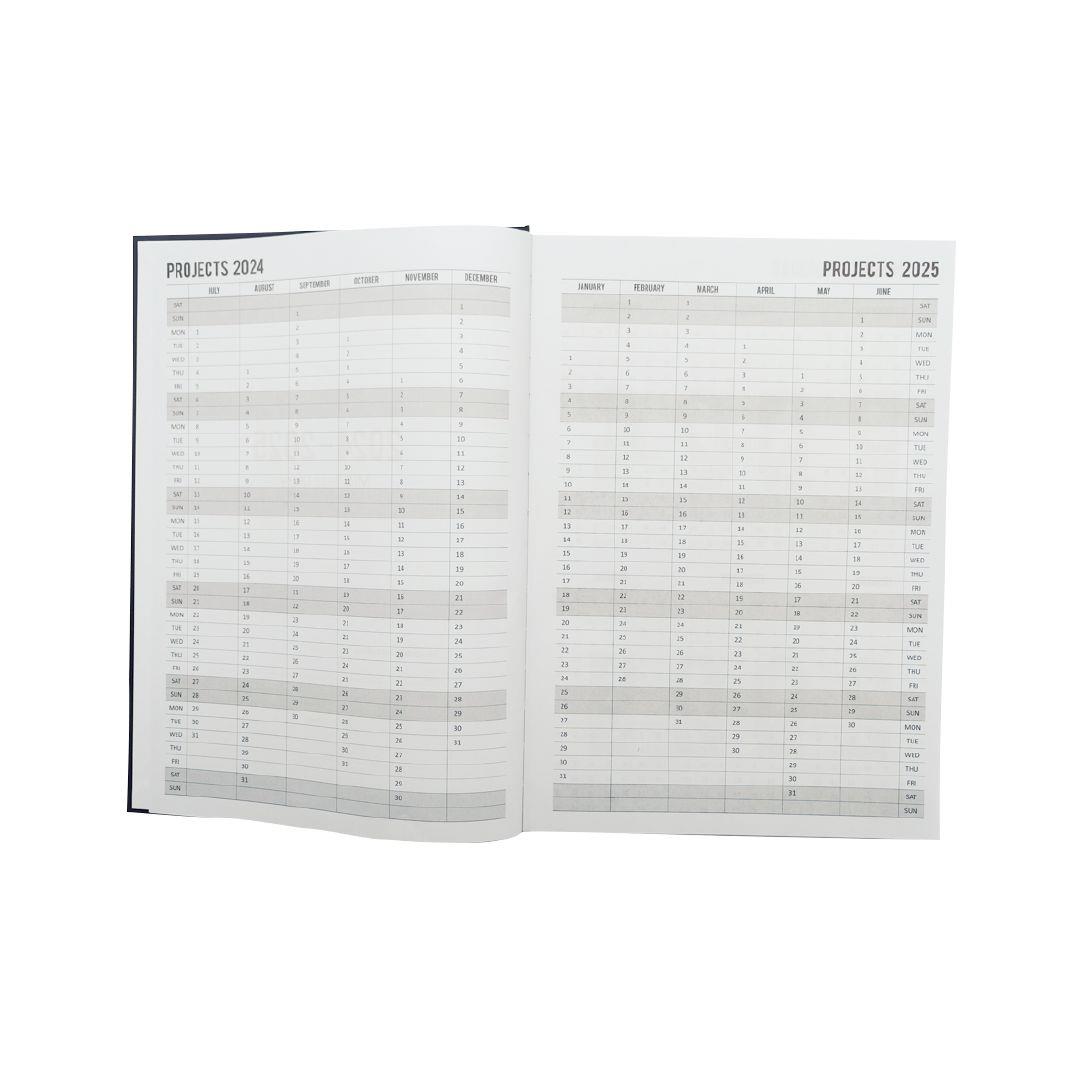 WS 2024/2025 Mid Year Diary Date To Page Black A4 Warehouse Stationery, NZ