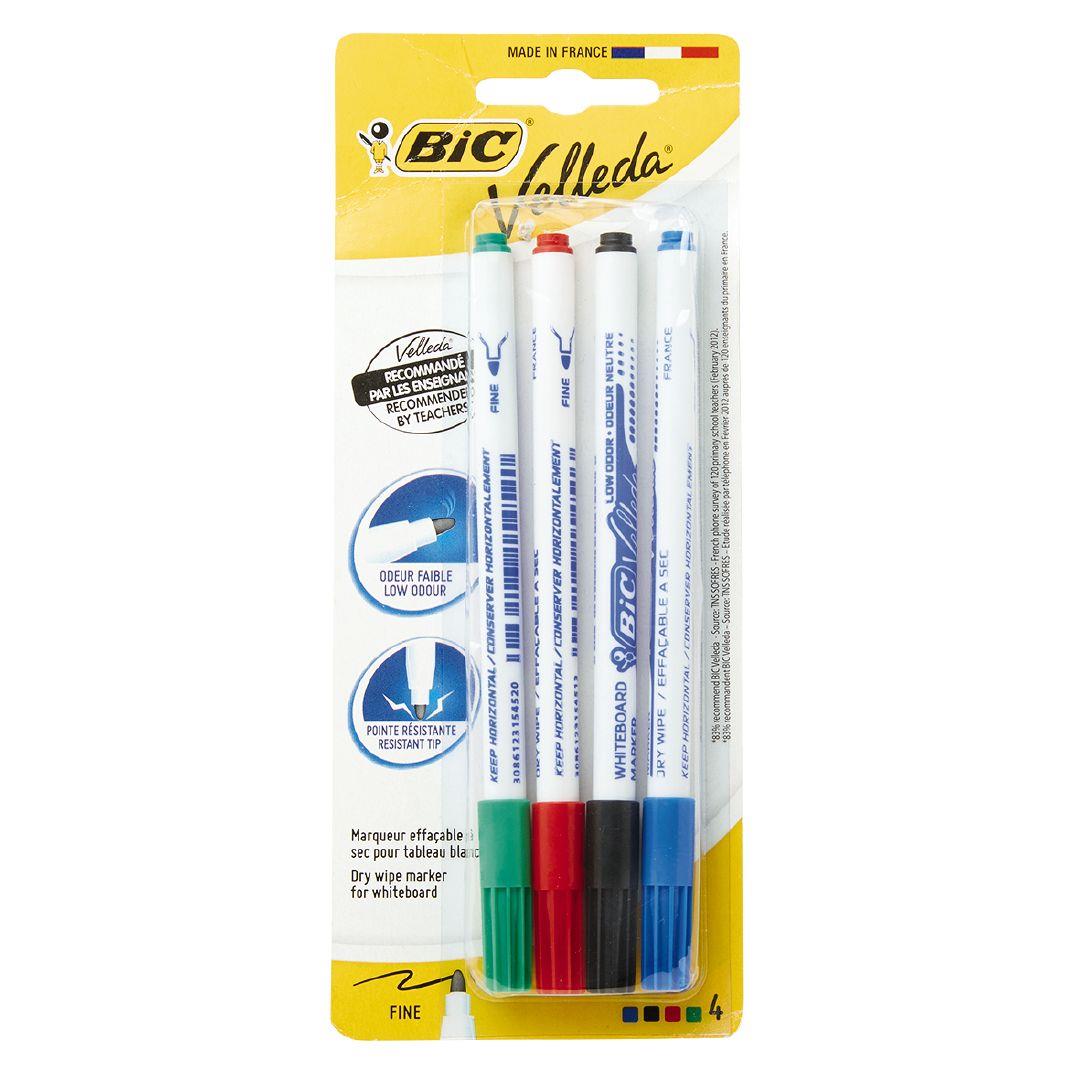 Bic Whiteboard Marker Fine Assorted 4 Pack Warehouse Stationery, NZ