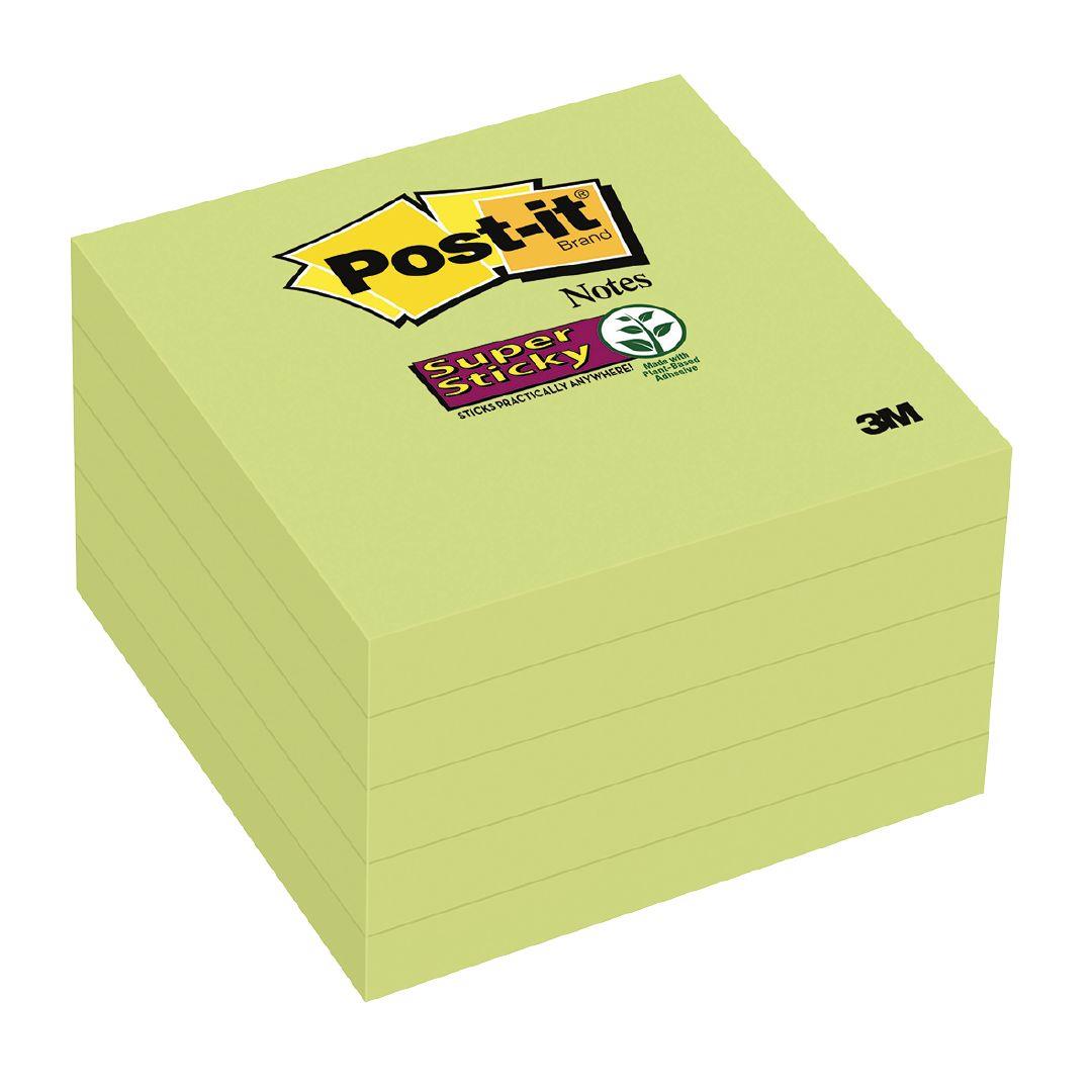 PostIt Super Sticky Limeade Notes 76mm x 76mm 5 Pack Warehouse