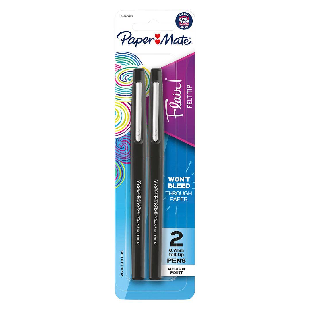 Classic Felt Pens, Black, Fiber Tip -Set of 12 | Arteza