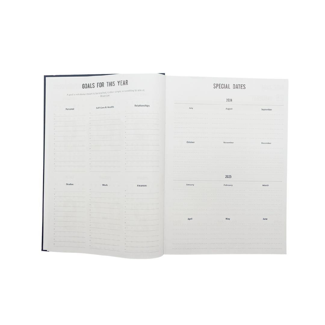 WS 2025/2025 Mid Year Diary Date To Page Black A4 Warehouse