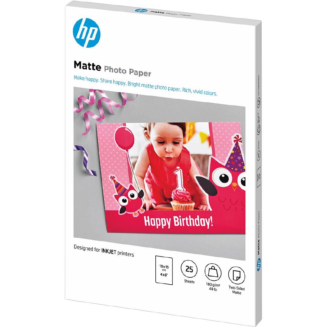 HP Matte Photo Paper, 4x6 in, 25 Sheets (6QH46A)