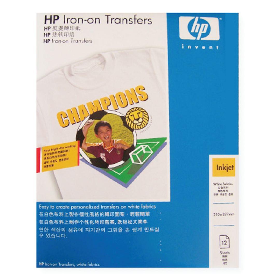 HP Iron-On Transfer Paper - Letter - 8 1/2 x 11 - 12 / Pack - White