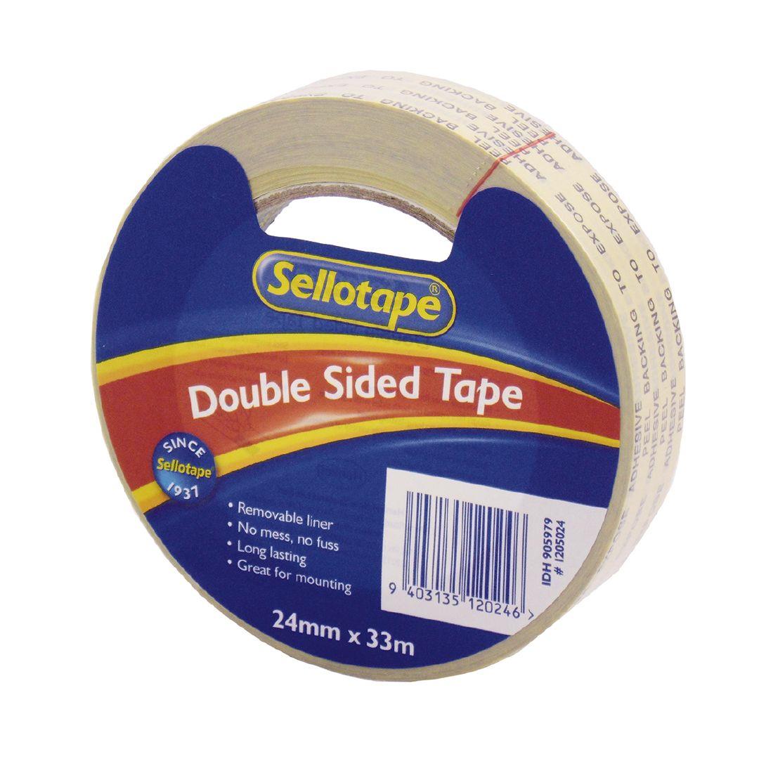 Sellotape Double Sided Tape 24mm x 33m Clear Warehouse Stationery, NZ