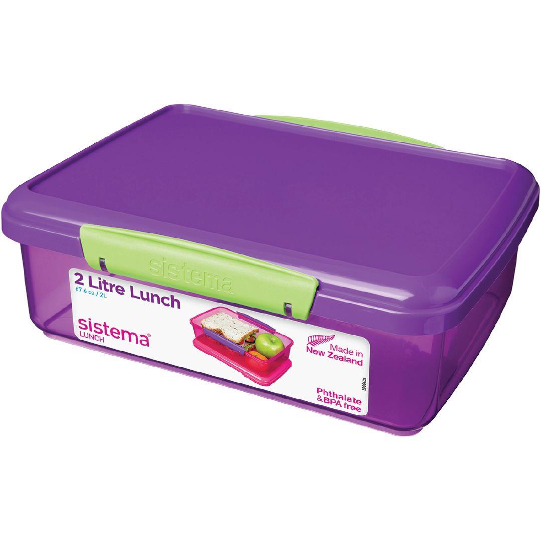 Sistema Klip It Tinted Lunch Box 2L Assorted Warehouse Stationery, NZ