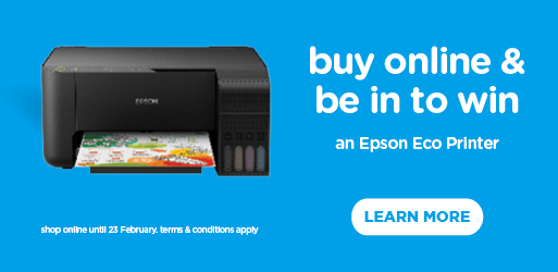Buy online and be in to win an Epson eco printer
